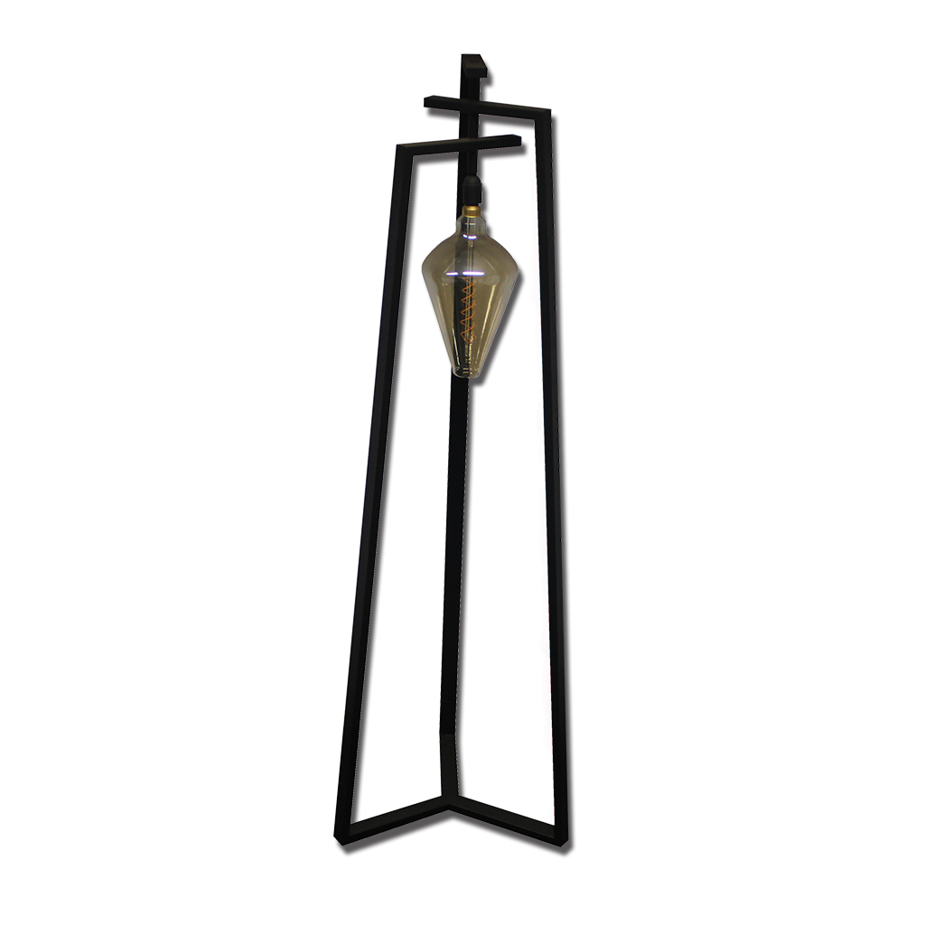 Verlichting VerticaLume met een hoog metalen frame en eigentijds ontwerp, ideaal voor een moderne en stijlvolle uitstraling in elke ruimte.