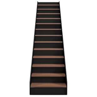 Vooraanzicht van de Trap ProClimb met leuning – modern ontwerp met gesloten treden en stevige constructie.