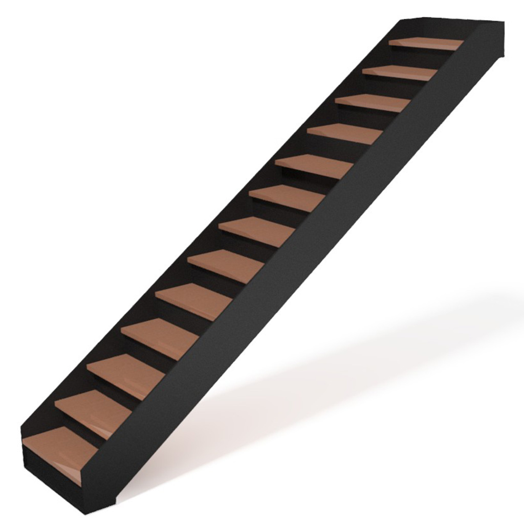 Detailweergave van de Trap ProClimb met leuning – robuuste afwerking en ergonomische treden in close-up.