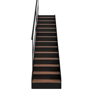 Trap ProClimb met leuning – moderne trap met gesloten treden en robuuste stalen leuning in een strak ontwerp.