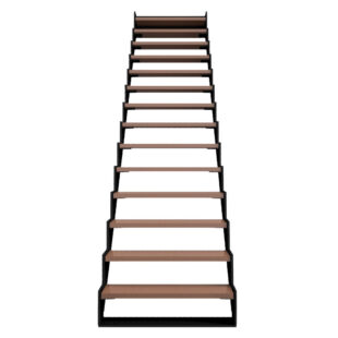 Detailbeeld van de Trap PeakRise Open – open treden voor een luchtig effect en een modern ontwerp, ideaal voor diverse interieurstijlen.