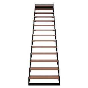 Detailbeeld van de Trap EdgeStep Open – close-up van de open treden en minimalistisch ontwerp met industriële uitstraling.