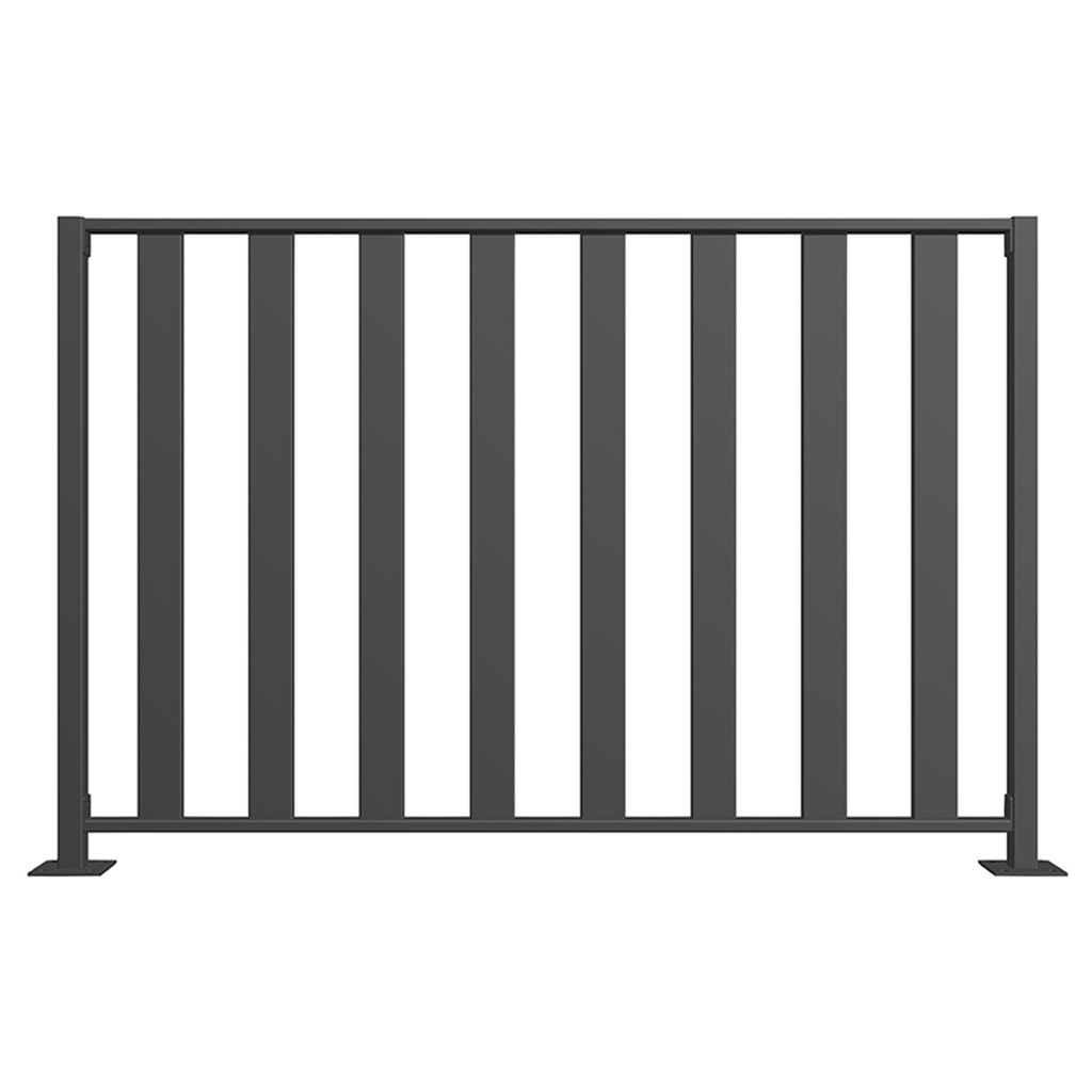 Stijlvol metalen hekwerk RoundBar met spijlen van 25 mm, ideaal voor tuinafscheiding en beveiliging.